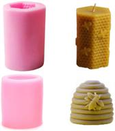 🐝 bee honeycomb candle mold soap mold - buytra 2 pack 3d silicone mold for diy beeswax candle making, soap, lotion bar, fondant, chocolate, candy, cake decorating, clay crafting, and more logo