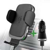 📱 plafnio wireless charger car mount: fast charging phone holder for iphone 12 11/pro/max, samsung galaxy s21 note & more - vent/windshield/dashboard compatible (adaptor included) logo