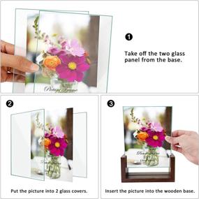 img 2 attached to Rustic Glass 5x7 Picture Frame Set: RLAVBL, with Base for Tabletop Display - Pack of 2