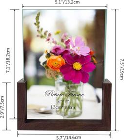 img 3 attached to Rustic Glass 5x7 Picture Frame Set: RLAVBL, with Base for Tabletop Display - Pack of 2