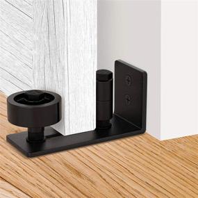 img 1 attached to 🚪 Dedoot Sliding Door Guide: Adjustable Bottom Roller for Barn Doors - 8 Setup Options, Flush Design, Black