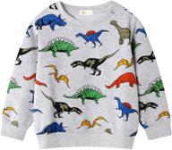 toddler boys sport elephant & dinosaur sweatshirts - long sleeve pullover tops for ages 2-7 logo