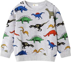 img 4 attached to Toddler Boys Sport Elephant & Dinosaur Sweatshirts - Long Sleeve Pullover Tops for Ages 2-7