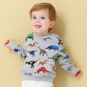 img 3 attached to Toddler Boys Sport Elephant & Dinosaur Sweatshirts - Long Sleeve Pullover Tops for Ages 2-7