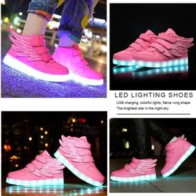 img 3 attached to 👟 KARKEIN LED Light Up Hi-Top Wings Shoes - USB Rechargeable Flashing Sneakers for Toddlers, Kids, Boys, and Girls