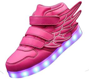 img 4 attached to 👟 KARKEIN LED Light Up Hi-Top Wings Shoes - USB Rechargeable Flashing Sneakers for Toddlers, Kids, Boys, and Girls