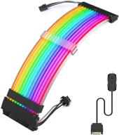 💡 enhance cable management with zezzio rgb extension power supply sleeved cable 24 pin atx (new rgb) logo