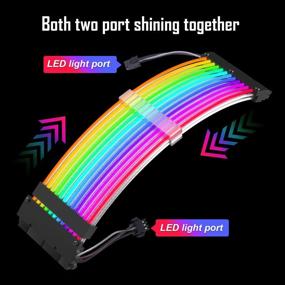 img 3 attached to 💡 Enhance Cable Management with Zezzio RGB Extension Power Supply Sleeved Cable 24 Pin ATX (New RGB)