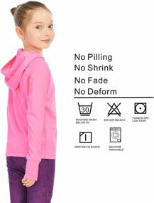 img 1 attached to 👚 Lightweight Hooded Long Sleeve Shirt for Girls, Thin Active Tee for Workout, Running, Yoga - Pullover Top with Thumb Hole | Ages 3-12 Years