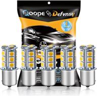 🔆 qoope - pack of 5 warm white led bulbs 1156 ba15s 1141 1003 1073 7506 - 3000k, 12v replacement lamps for interior rv camper trailer lighting, boat yard light bulbs logo