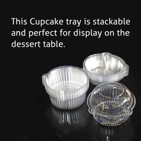 img 2 attached to Cupcake Holders Individual, Set of 50 - Plastic Disposable Clear Dome 🧁 Containers for Cupcakes and Muffins - Bulk Pack of Individual Cupcake Boxes (White, 50pc)