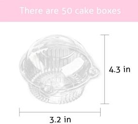 img 3 attached to Cupcake Holders Individual, Set of 50 - Plastic Disposable Clear Dome 🧁 Containers for Cupcakes and Muffins - Bulk Pack of Individual Cupcake Boxes (White, 50pc)