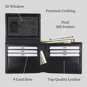 img 1 attached to 👔 Premium Genuine Leather Men's Wallets with RFID Blocking - Stylish Accessories for Cards, Cash & Organization