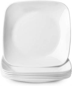 img 4 attached to 🍽️ Restaurant White Porcelain Dinner Plates - Premium Dinnerware for Serving