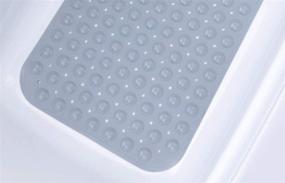 img 1 attached to SlipX Solutions Gray Extra Long Non-Slip Bath Tub and Shower Mat - 39 🛀 x 16 Inches | Machine Washable | Longer Than Standard Mats | 200 Suction Cups