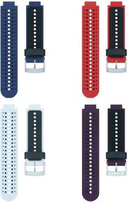 img 3 attached to 👌 COLAPOO Soft Silicone Strap Wristband - Compatible with Garmin Forerunner 235/235 Lite/220/230/620/630/735XT/ Smartwatch - 4PCS-A - Suitable for Men and Women