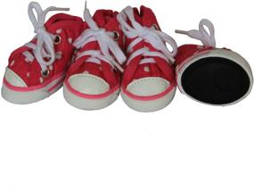 img 1 attached to 🐾 Ultimate Pet Footwear: Extreme-Skater Canvas Casual Grip Pet Sneaker Shoes - Set of 4