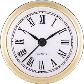 img 1 attached to ⏰ Hicarer 2.4 Inch (61 mm) Quartz Roman Numeral Clock Insert with Quartz Movement - Gold Rim