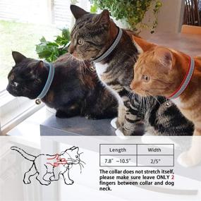 img 3 attached to 🐱 Pack of 3 KUDES Breakaway Cat Leather Collars | Reflective Safety Buckle | Bell Included | Adjustable from 7.5in-12.5in | Suitable for Cats, Kittens, and Small Animals