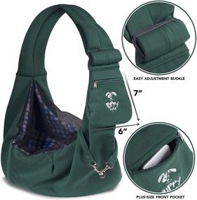 img 3 attached to 🐶 Waterproof Pet Carrier Sling for Small and Medium Dogs up to 16 Pounds - Comfortable and Adjustable Dog Sling | Lightweight, Easy-Care with Safety Mesh and Leash, by Puppy Eyes