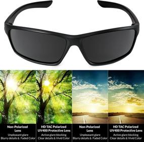 img 2 attached to 😎 Polarized Sports Sunglasses: Unisex UV400 Protection & Glare Blocking