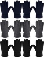 pairs winter fleece gloves finger logo