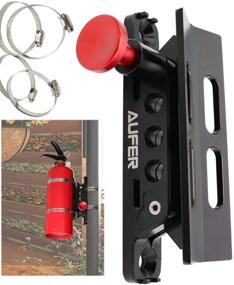 img 4 attached to 🔥 AUFER 1 Year Warranty-Universal Adjustable Fire Extinguisher Mount Holder for Jeep Wrangler UTV RZR Boat, with 4 Clamps - Aluminum Construction