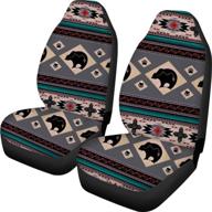 🐘 fuibeng auto interior decor: boho tribal african animals print high back seat protector - 2 piece set logo