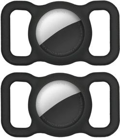 img 4 attached to Luckygo AirTag Case - Compatible with Apple AirTag Case (2 Pack) - AirTag Dog Collar Holder - Pet AirTag Cover Anti-Lost - AirTags Case Cover - Black & Black