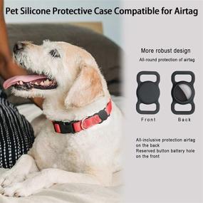 img 3 attached to Luckygo AirTag Case - Compatible with Apple AirTag Case (2 Pack) - AirTag Dog Collar Holder - Pet AirTag Cover Anti-Lost - AirTags Case Cover - Black & Black