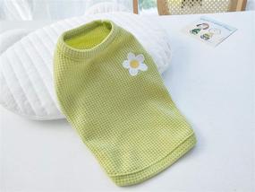 img 3 attached to 🐶 Loyanyy 2 Pieces Dog Summer Vest: Breathable Waffle Knit T-shirt for Small-Medium Sized Dogs & Cats – Sleeveless, Stretchy, Cute Puppy/Kitten Clothes in Yellow-Green, Size Large