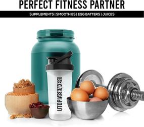 img 1 attached to 🏋️ Utopia Home 2-Pack 28-Ounce Fitness Sports Classic Protein Mixer Shaker Bottle - Convenient Clear/Black Design for Effortless Blending