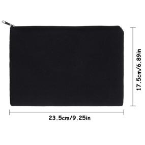 img 3 attached to Large 16-Pack Black Canvas Zipper Makeup Pouches – Multi-Purpose Toiletry Bags for Travel, Pen & Pencil Organizer, DIY Craft Bag