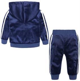 img 3 attached to Adorable Kids Tales Velvet Hooded Tracksuit Set: Top + Sweatpants, 12M-8T