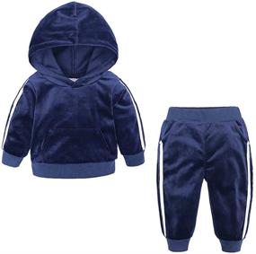 img 4 attached to Adorable Kids Tales Velvet Hooded Tracksuit Set: Top + Sweatpants, 12M-8T