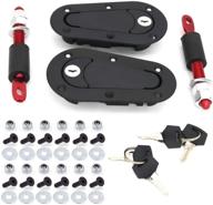 🔒 universal racing car bonnet lock kit - tioit flush hood latch and pin set in black color logo