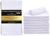 🧽 talvania 100% cotton bar mop towels - 16”x19”, pack of 12, white kitchen cleaning cloths for home, restaurant, and commercial use - highly absorbent ribbed terry bar mops shop towels, multi-purpose rags logo