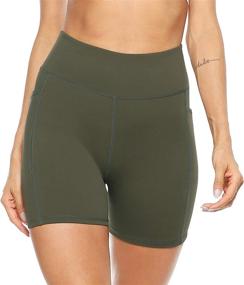 img 1 attached to 🩳 AFITNE Women’s High Waist Yoga Shorts with Pockets: Tummy Control, Non See-Through, Perfect for Athletic Workouts & Running