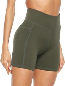 img 3 attached to 🩳 AFITNE Women’s High Waist Yoga Shorts with Pockets: Tummy Control, Non See-Through, Perfect for Athletic Workouts & Running