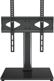 img 4 attached to Height Adjustable Universal TV Stand Table Top Mount for 37-55 Inch LCD LED TVs - Tempered Glass Base, Holds up to 88 lbs, Max VESA 400x400mm