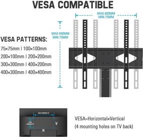 img 3 attached to Height Adjustable Universal TV Stand Table Top Mount for 37-55 Inch LCD LED TVs - Tempered Glass Base, Holds up to 88 lbs, Max VESA 400x400mm