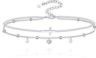 💕 серебряный браслет s925: регулируемое браслет на ногу с сердечным оберегом - изысканный ювелирный подарок для женщин и девочек логотип