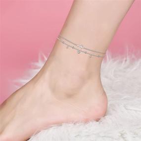 img 1 attached to 💕 S925 Sterling Silver Anklet: Adjustable Foot Ankle Bracelet with Heart Charm - Exquisite Jewelry Gift for Women and Girls
