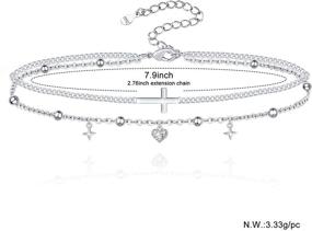 img 3 attached to 💕 S925 Sterling Silver Anklet: Adjustable Foot Ankle Bracelet with Heart Charm - Exquisite Jewelry Gift for Women and Girls