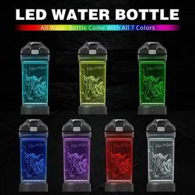 img 3 attached to 🦖 Dinosaur 3D Glowing Water Bottle: Light Up Boy Drinking Cups with T-Rex Night Light - Eco-Friendly & BPA Free - Cool Jurassic Merchandise Gift for School Kids Boy Girl