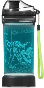 img 4 attached to 🦖 Dinosaur 3D Glowing Water Bottle: Light Up Boy Drinking Cups with T-Rex Night Light - Eco-Friendly & BPA Free - Cool Jurassic Merchandise Gift for School Kids Boy Girl