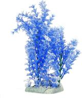 vibrant blue and white decorative plastic aquarium plant/grass by uxcell - enhance your underwater oasis logo