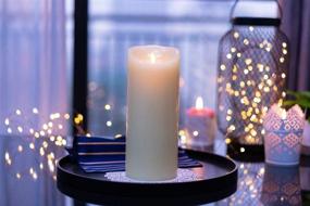 img 1 attached to 🕯️ Flameless Vanilla Scented Electric LED Candle with Remote Control, Timer, Real Wax Pillar Design - 4"x 9", Ivory
