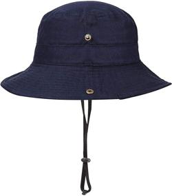 img 1 attached to 🧢 Cotton Sun Bucket Hat for Kids (8-14 Years) - Boys Safari Fishing Hiking Beach Hat with UPF 50+