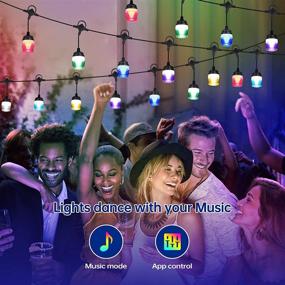 img 1 attached to 🌟 GIDEALED Outdoor String Lights for Festival, Garden, Party - Bluetooth Smart APP & Remote Control, RGB Patio Lights with Color Changing, Music Sync, IP65 Waterproof & 12 Dimmable LED Bulbs